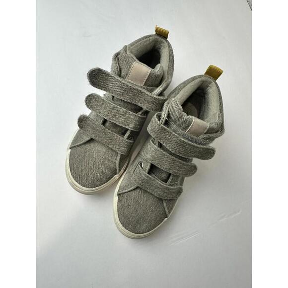 Grey Cat & Jack Clancy  Boot High Top Sneaker  3 Strap Toddler Size 12 - Picture 8 of 9